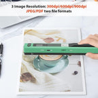 Zunate Portable A4 Handheld Scanner, 900 DPI USB Document, Photo Scanner with Offline Mode, Handheld Image Scanne for Home and Office (Green)
