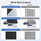 UNECHO 12 Pack 12" X 12" X 0.4" Acoustic Panels for Wall Sound Absorbing, Square Self-Adhesive Sound Panels, High Density Suitable for Multiple Scenarios(Black)