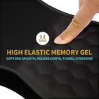 Hokafenle Ergonomic Mouse Pad Wrist Support with Massage Design, Wrist Rest Pain Relief Mousepad with Memory Foam&Non-Slip PU Base, Mouse Pads for Wireless Mouse & Desk (12x8 inch,Black)