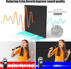 Sonicism 22 Pack Acoustic Wall Panels with Self-Adhesive, 12" X 12" X 0.4" Sound Proof Foam Panels, Decorative Soundproof Wall Panels, Sound Proof Absorbing Tiles for Home & Offices, Black