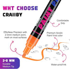 Craiiby Brown Paint Pens Paint Markers - 12 Pack Permanent Quick Dry Waterproof Marker Pens for Rocks Wood Fabric Plastic Canvas Glass Mugs Metal Tire Stone