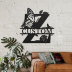 Personalized Custom Letter Name metal Signs,Custom Black Letter Monogram Wall Art Decor,Metal Signs Plaques Outdoor wall Decorative Signage (Z)