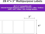 AveneMark 12 Rolls 4" x 3" Direct Thermal Labels for Barcodes Postage Address Shipping Compatible with Rollo & Zebra Desktop Printers Adhesive - 500 Labels/Roll