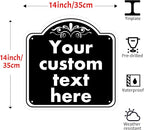 HK SIGNS Custom Indoor/Outdoor Aluminum Weatherproof Metal Sign, Modern Minimalist Style, Black, 14*14 Inch, Customize for Office, Business, Workplace, Home, Delivery Signs