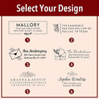 Custom Floral Address Stamp | Choose from 12 Designs | Multiple Ink Color Options | Envelope Return Address Stamp for Couple or Family (Design 3, Medium)