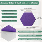 Hexagonal Acoustic Panels-12 Pack High-Density Sound Absorbing Panels 12"X10"X0.4" for Enhanced Noise Reduction, DIY Design, Idea for Studios, Offices, and Home Theaters(Violet)