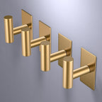 VAEHOLD Wall Towel Hooks, Heavy Duty Sticky Holder Waterproof Towel Hooks for Hanging Coat, Clothes, Closet Hook Wall Mount for Kitchen (Gold, 2 Pack)