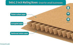 YUSHYIJIE 9x6x1.3 inch Small Shipping Boxes, Multi-Depth Flat Cardboard Boxes with Fragile Stickers for DVD Shipping, Packing, Moving, Storage, Brown, 25 Pack