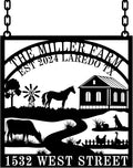 Custom Farmhouse Metal Sign | Personalized Last Name & Established Date Farm Scene Wall Art | Metal Farm Wall Art & Garden Decor | Unique Farmer Gift, Housewarming, or Ranch Decoration
