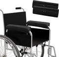 SPRING SEAON Wheelchair Armrest Covers (Pair) - Suede Velvet Memory Foam Accessories Pads for Wheelchair Arm Rest, Office Transport Chairs, Soft Support Cushion for Mobility Aids (Black)