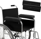 SPRING SEAON Wheelchair Armrest Covers (Pair) - Suede Velvet Memory Foam Accessories Pads for Wheelchair Arm Rest, Office Transport Chairs, Soft Support Cushion for Mobility Aids (Black)