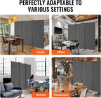 VEVOR Room Dividers, 3 Panel Room Divider, Folding Privacy Screen and Portable Partition Divider for Room Separation, Freestanding Room Partitions for Office, Bedroom, Study, Grey
