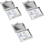 Stephanie Imports Set of 3 Slim & Minimalist Metal Business Card Holder Unisex Case (Silver Rectangle)