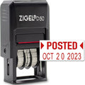 ZIGEL D50 Date Stamp with Posted - Self Inking Date Stamp - Red