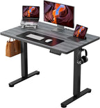 ErGear Electric Standing Desk, 44 x 24 Inches Height Adjustable Stand up Desk, Sit Stand Home Office Desk, with Two-Piece Desktop (Grey)