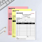 Custom Invoice Book in 3-Part /2-Part Receipt Book with Carbon Copies Personalized Carbonless Service Invoice Form Books Sales Order Book with Company Name Logo Address,E-Invoice Book