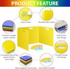 MuseLuxe 24 Pack Privacy Folders for Students - Durable & Waterproof Plastic Study Desk Dividers,Test Dividers for Classroom,Easy to Clean Privacy Shields & Boards -4 Color,Includes Extra 48 Labels