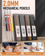 Nicpro 18 Pack Carpenter Pencils Mechanical, Construction Pencils with 60 Refill, Automatic Center Punch and Carbide Scribe Tool, 2.0mm Mechanical Pencil for Woodworking, Best Carpenters Marking Tool