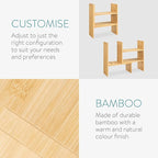 Navaris Desk Organizer Shelf Unit - Bamboo Desktop Shelves for Table or Countertop - Free-Standing Adjustable Shelving Rack for Tidy Kitchen or Office