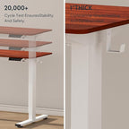 FLEXISPOT EN1 One-Piece Standing Desk with 1-Inch Thick Seamless Desktop, 48"x30" Electric Height Adjustable Desk for Home Office, Multi-Monitor Setups & Easy Assembly, Mahogany