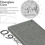 Olanglab Fiberglass Acoustic Wall Panels 4 Pack, 11.8'' x 23.6'' Sound Panels, Fabric Wrapped Sound Proof Panels for Walls (Dark Grey)