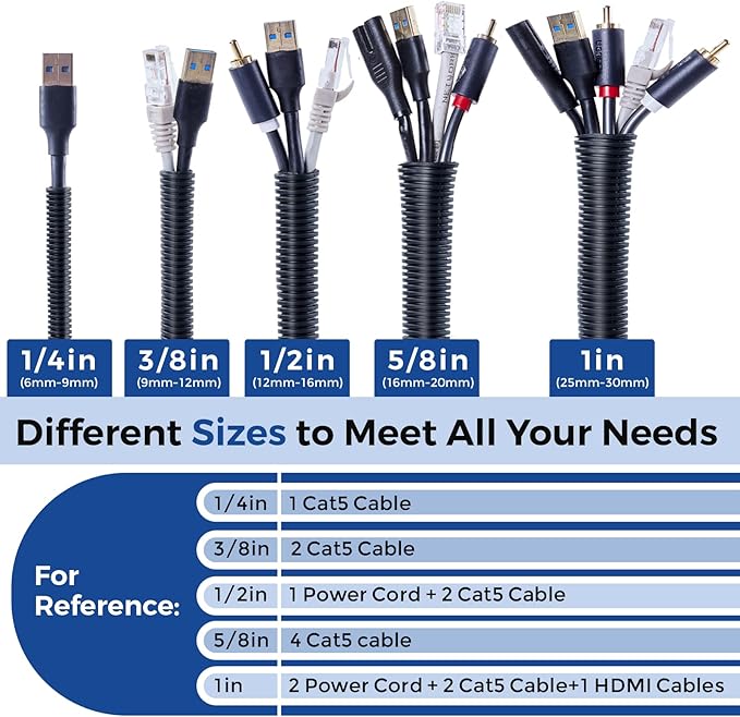Wire Loom 3/8 inch 33ft, YCLYC Split Loom, Outdoor Cord Protector, Flexible Wire Conduit Automotive, Wire Protector Tubing, Black