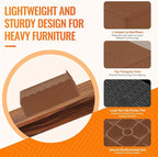Furniture Risers, 4 Pack Bed Risers with Non-Slip Grip and Heavy Duty Support, 1 Inch 2 Inch 3 Inch 4 Inch Height Lift for Couch, Sofa, Table, Desk, Chair, Refrigerator - Brown, 1+1+1 Inch