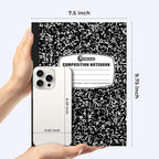 Rosmonde 50 Pack Bulk Composition Notebooks College Ruled, 200 Pages (100 Sheets), 9-3/4 x 7-1/2, Black Marble Hard Cover, Bulk School Supplies, Bulk Notebooks for School, Bulk College Ruled Notebook