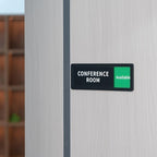 Conference Room Office Door Sign Do Not Disturb,Versatile In-Use/Available Slider Sign for Business Home, Meeting Vacant Occupied Privacy Room Sign,Frosted Black 8" x 2.6"
