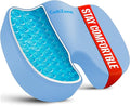 Office Chair Seat Cushion, Cooling Gel Enhanced Memory Foam Cushion for Long Sitting - Back, Sciatica, Coccyx, Tailbone Pain Relief Pillow - for Office, Gaming, Car, Wheelchair - Light Blue, X-Large