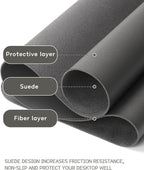 YSAGi Non-Slip Leather Desk Pad, Waterproof Laptop Computer Desk Keyboard Mat, Table Protector Blotter Mat, Large Mouse Pad for Office/Work/Home/Decor(Dark Gray, 23.6" x 13.7")