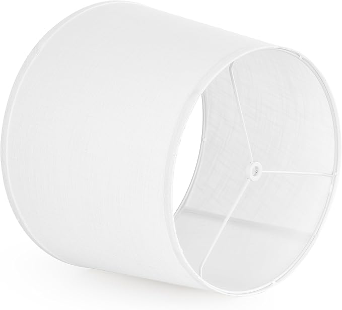 Large White Texture Lamp Shades-14"Top × 16" Bottom × 11" High(Spider), Drum Lampshades Replacemnt for Table Lamps Floor LampsRequired Assembly Bedrooms/Lights for Room-By GO&SO