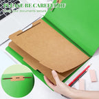 Skyygemm 48 Pcs Classification Folders Letter Size, 2 Divider Pressboard File Folders with 3. 5 Inch Expansion, 2 Prongs Fastener, Heavy Duty Office File Organizers for Teachers, Medical (Green)