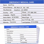 4 Pack Emergency Medical Information Id Card Red Medical Condition and Emergency Contact Id Wallet Card Medical Alert Wallet Card Pocket Size Medication List and Medical Cards for Caretakers (Blue)