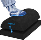 StepLively Foot Rest for Under Desk at Work, Comfortable Foot Stool with 2 Adjustable Heights, Footrest with Washable Cover, for Back & Hip Pain Relief, Suitable for Office, Home, Car, Black, X-Large