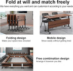 Conference Table Foldable Meeting Tables,Flip Top Mobile Training Table The folding conference table With Silent Wheels Is Convenient And Fast,Modern Mobile Meeting Tables (2pack 160*60*75)