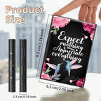 BWEGRHE Slim Credit Card Holder, Humingbird Flower RFID Blocking Metal Wallet for Men & Women, Aluminum Minimalist Hard Case Pocket-Sized Business Cards Organizer (Fits Up to 10 Cards)