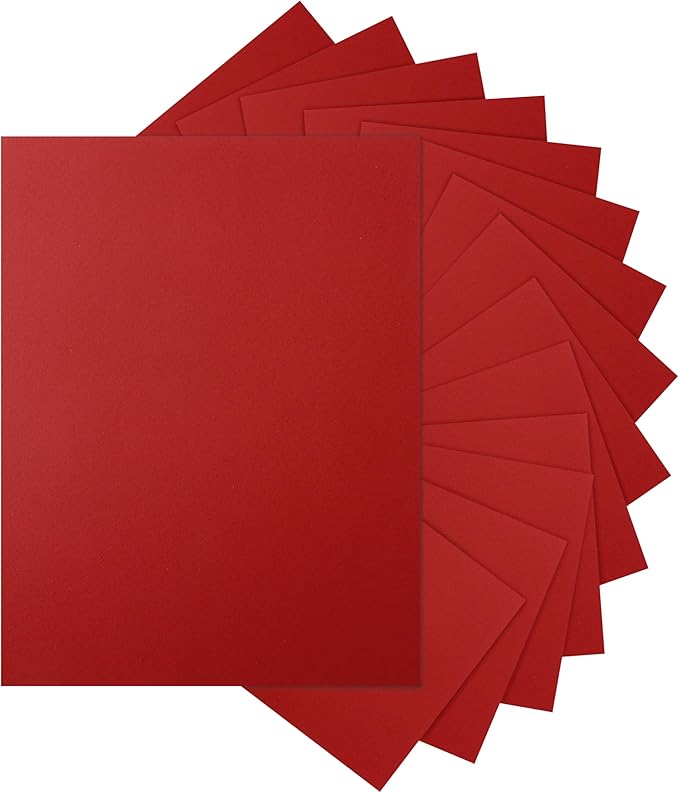 Silunkia 100 Sheets Christmas Red Cardstock 8.5 x 11 Scrapbooking Paper, 200gsm/75lb Premium Dark Red Paper Card Stock for DIY Cards Making, School Crafting, Party Decors, Wedding Invitations
