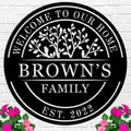 Welcome to Our Home Metal Sign, Personalized Family Name Tree of Life Sign, Custom Tree of Life Name Sign, Custom Welcome Door Sign, Metal Welcome Signs, Door Hanger, Housewarming Gift