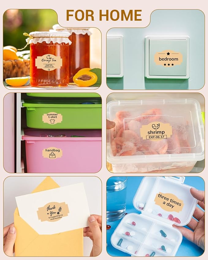 Phomemo Brown Creativity Thermal Labels for Shipping Label Printer for Small Business Supplies - 3" x 2" / 500 Labels/Roll, Commercial Grade Stickers Roll for Custom Stickers Personalized & Business