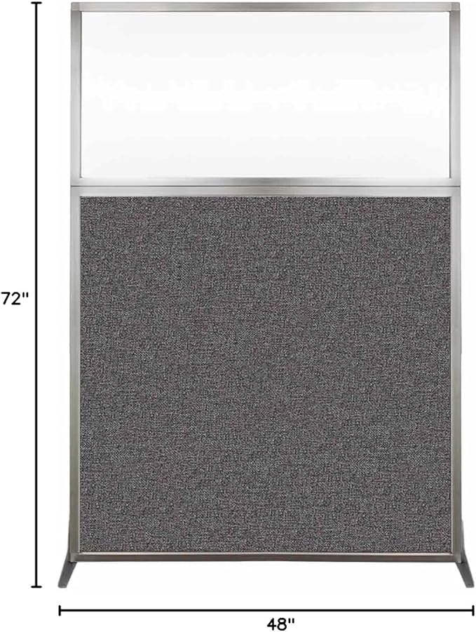 Versare Hush Screen Portable Room Divider | Workstation Wall Divider | Freestanding Privacy Hush Panels | Clear Windows | Fabric Office Divider Screen | Great for Room Separation