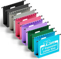 ANSOOK Plastic Hanging File Folders Letter Size, 3 Inch Reinforce Expanding File Folder,12 Pack File Cabinet Folders,Heavy Duty Hanging File Organizer,File Folders Hanging with Tabs