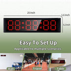 Large LED Display Digital Race Timer Clock with Tripod,Battery,Remote Control,Function-Countdown/Up/Time Clock,for Sports Events, Races, Meetings, Presentations (Non-Waterproof +RGB)