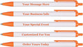 RevMark Personalized Ballpoint Pen, Custom Printed Name, Business or Event Information, Timeless Advertising, USA Made Pens, Promotional Marketing, Smooth Black Ink, Bulk Pack (Orange,500 Ct)