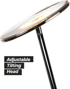 Brightech Sky LED Floor lamp, Torchiere Super Bright Floor Lamp for Living Rooms & Offices - Dimmable, Tall Standing Lamp for Bedroom Reading - Black Chrome