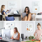 Magnetic Glass Whiteboard for Wall, 16" x 12" Glass Dry Erase Board, Large Frameless White Board for Home and Office - Normal White