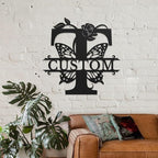 Personalized Custom Letter Name metal Signs,Custom Black Letter Monogram Wall Art Decor,Metal Signs Plaques Outdoor wall Decorative Signage (T)