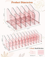 COWVTUJ Adjustable Rose File Organizer for Desk, Vertical File Folder Holders for Magazines, Upright Desktop Binder Organizer, Clear Paper Bookshelf Divider File Sorter for School Office Supplies