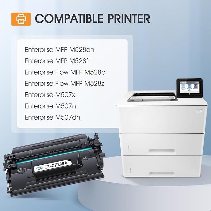 89A Black Toner Cartridge 2 Pack Compatible Replacement for HP 89A CF289A 89X CF289X (with Chip) for Enterprise M507 M507n M507dn M507x MFP M528dn M528f M528c M528z M528 Series Printer