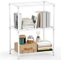M MZG 450 lbs Wire Storage Shelving 3-Tier Utility Shelving Unit Steel Organizer Wire Rack for Home,Kitchen,Office,White (11.8" D x 17.7" W x 26.4" H)